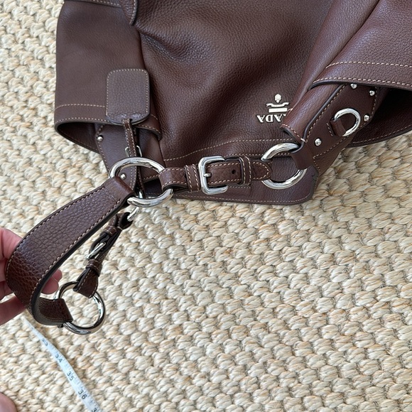 Prada Vitello Daino Hobo Shoulder Bag BROWN - Picture 8 of 16